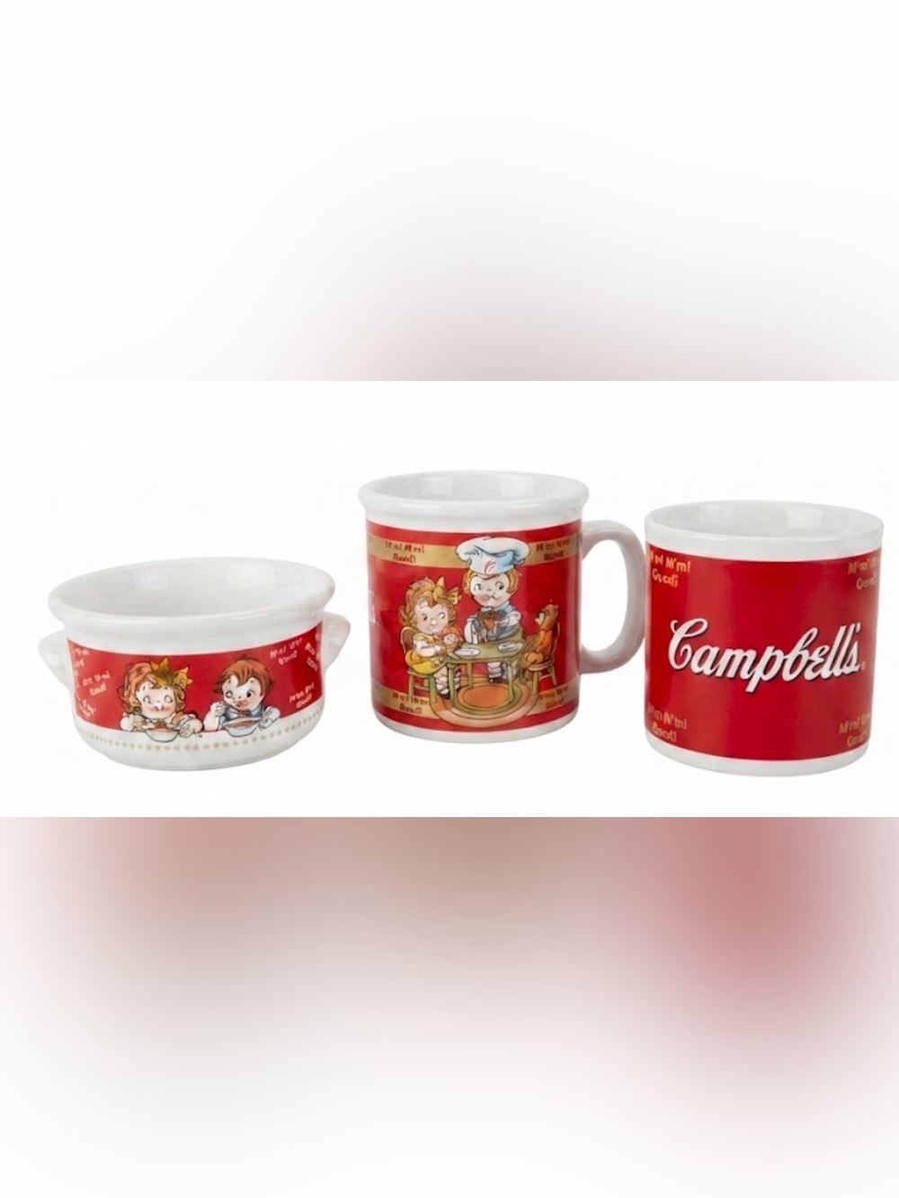 Campbell's Red Ceramic Mug with Classic Soup Kids Illustration